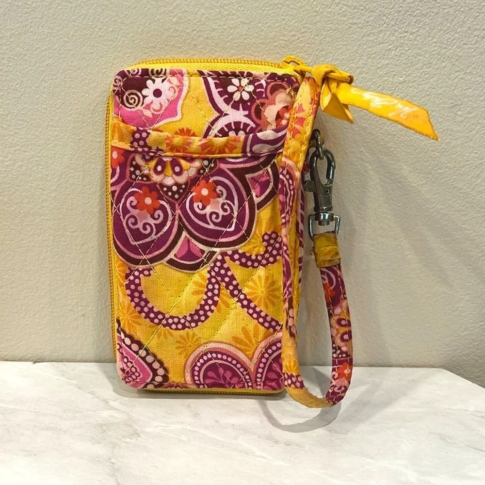 🔥Vera Bradley Vibrant Yellow and Pink Women's Wristlet🔥